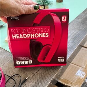 Entry Red Folding Stereo Headphones